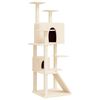 vidaXL Albero per Gatti con Tiragraffi in Sisal Crema 153 cm
