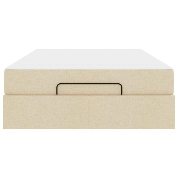 vidaXL Struttura letto con materasso con materasso 2 pcs Crema Tessuto