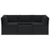vidaXL Set Divani da Giardino 4 pz con Cuscini in Polyrattan Nero