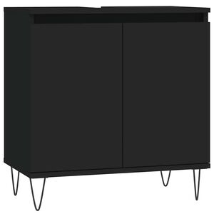 vidaXL Mobile da Bagno Nero 58x33x60 cm in Legno Multistrato