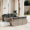 vidaXL Set Divani da Giardino 7 pz con Cuscini Grigio in Polyrattan