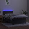 vidaXL Letto a Molle con Materasso e LED Grigio Scuro 100x200 cm