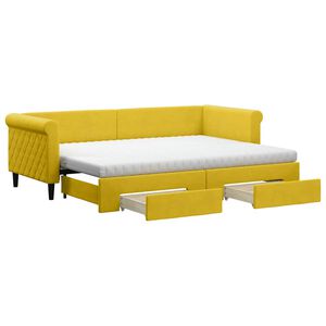 vidaXL Divano Letto Estraibile con Cassetti Giallo 80x200cm in Velluto