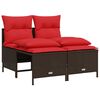 vidaXL Set Divani da Giardino 4 pz con Cuscini Marrone in Polyrattan