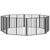 vidaXL Cancello per cani 8 pz Nero 100 x 80 cm Acciaio zincato