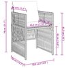 vidaXL Set Pranzo da Giardino 15 pz con Cuscini Beige Misto Polyrattan