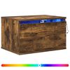 vidaXL Comodino a Parete con luci LED Rovere Fumo
