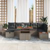 vidaXL Set Divano da Giardino con cuscino 8 pcs Grigio Poly Rattan