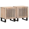 vidaXL Comodini 2pz 40x34x46 cm in Legno Massello di Mango Sbiancato