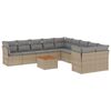 vidaXL Set Divani da Giardino 11 pz con Cuscini Beige in Polyrattan