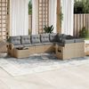 vidaXL Set Divano da Giardino 10 pz con Cuscini Beige in Polyrattan