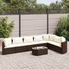 vidaXL Set Divani da Giardino 8 pz con Cuscini Marrone in Polyrattan