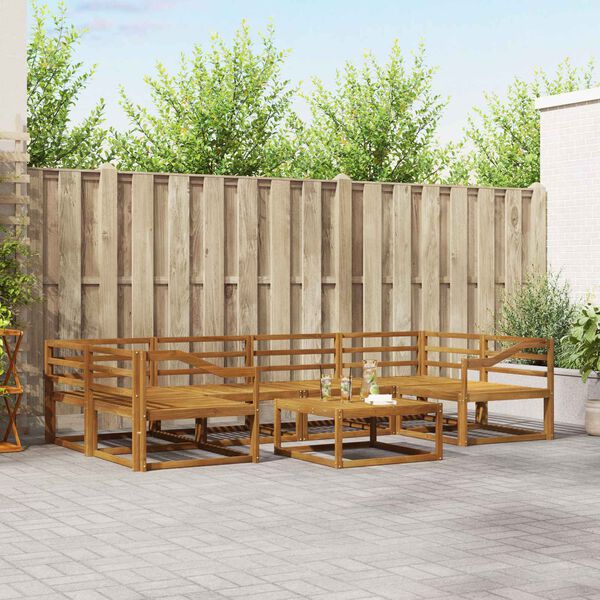 vidaXL Set di divani da esterno 7 pcs Naturale