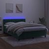vidaXL Letto a Molle con Materasso e LED Verde Scuro 140x190cm Velluto