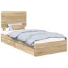vidaXL Letto con Contenitore con cassetto Rovere Sonoma 100 x 200 cm