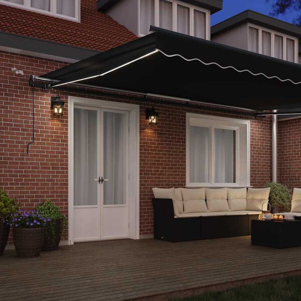 vidaXL Tessuto per Tenda con Nero 500 &times; 350 cm Poliestere