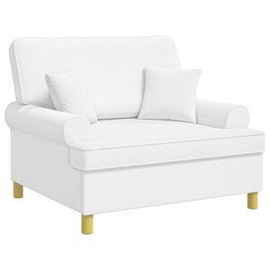 vidaXL Poltrona XXL con cuscini Bianco Tessuto