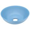 vidaXL Lavandino da Bagno in Ceramica Azzurro Rotondo