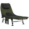 vidaXL Letto da Pesca Gambe Anti Fango Regolabili Pieghevole Verde