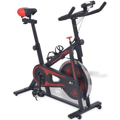 vidaXL Cyclette Ellittica con Sensori a Impulso Nera e Rossa