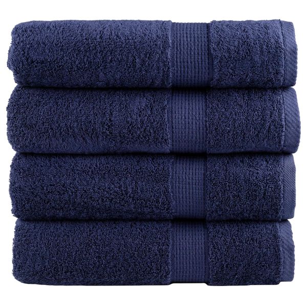 vidaXL Asciugamani Premium SOLUND 4 pz Blu Navy 50x100 cm 600 g/m&sup2;
