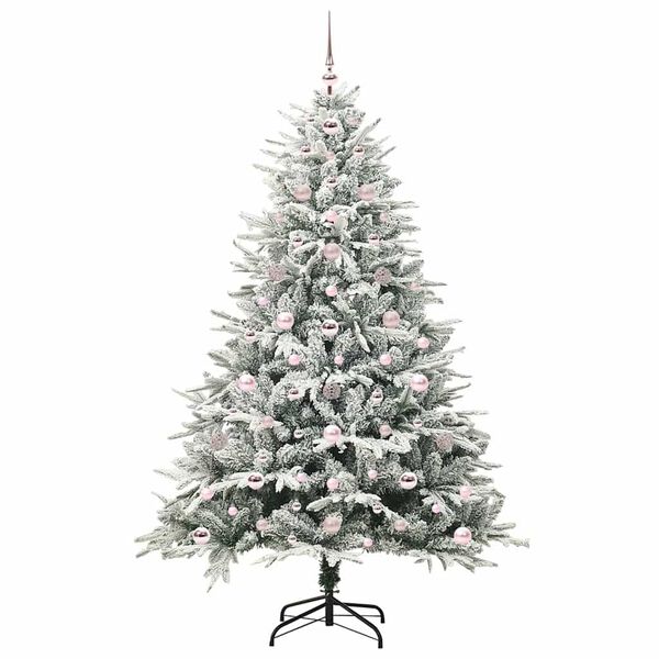 vidaXL Albero di Natale Artificiale Pre-illuminato con Set di Palline