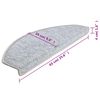 vidaXL Tappetini per scale 10 pz 65x24x4 cm Grigio chiaro Semicircolari Grandi