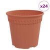 vidaXL Vaso Rotondo per Fiori 24 pcs Rosso Mattone &Oslash; 19 x 16 cm