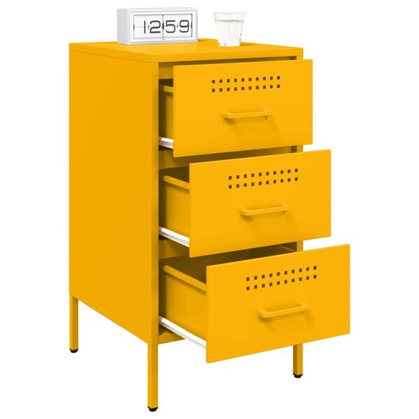 vidaXL Comodini 2 pz Giallo Senape 36x39x68 cm in Acciaio