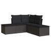 vidaXL Set Divani da Giardino 5 pz con Cuscini in Polyrattan Nero