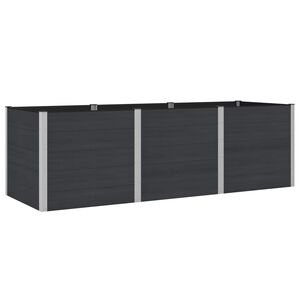 vidaXL Letto rialzato da giardino Nero 300 x 100 x 91 cm alluminio