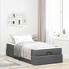 vidaXL Struttura letto con materasso 2 pcs Grigio Sfumato Tessuto