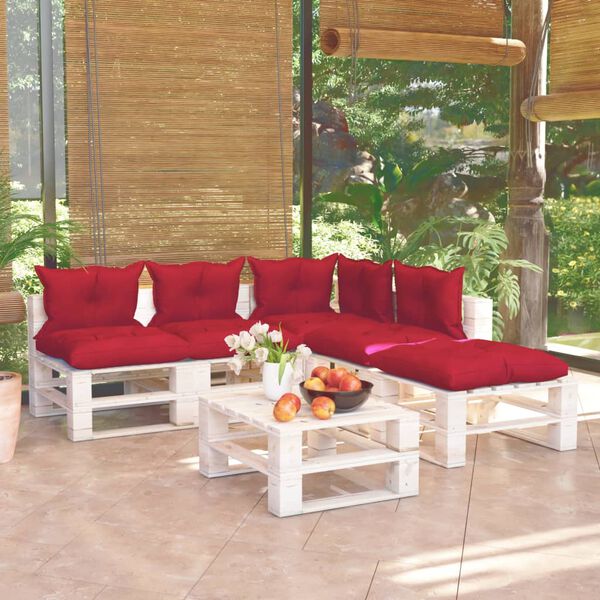vidaXL Set Salotto Giardino su Pallet Cuscini 6 pz in Legno di Pino