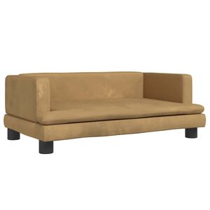 vidaXL Lettino per Cani Marrone 80x45x30 cm in Velluto