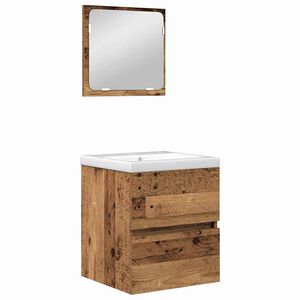 vidaXL Set di mobili per il bagno 2 pcs Legno Antico e Bianco