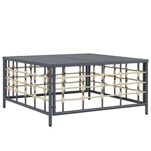 vidaXL Tavolo da Giardino Antracite 70x70x34 cm in Polyrattan