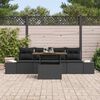 vidaXL Set Divano da Giardino con archiviazione 5 pcs Nero Poly Rattan