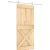 vidaXL Porta Scorrevole con Set Hardware 90x210 cm Legno Massello Pino