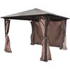 vidaXL Gazebo con Tenda Marrone in Alluminio 300 x 300 cm
