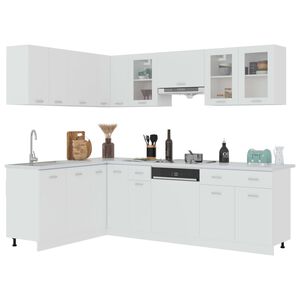 vidaXL Set Armadi da Cucina 11 pz Lyon Bianco in Truciolato