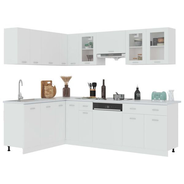 vidaXL Set Armadi da Cucina 11 pz Lyon Bianco in Truciolato