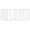 vidaXL Cancello Cani Pieghevole Bianco 4 Pannelli 320cm Massello Abete