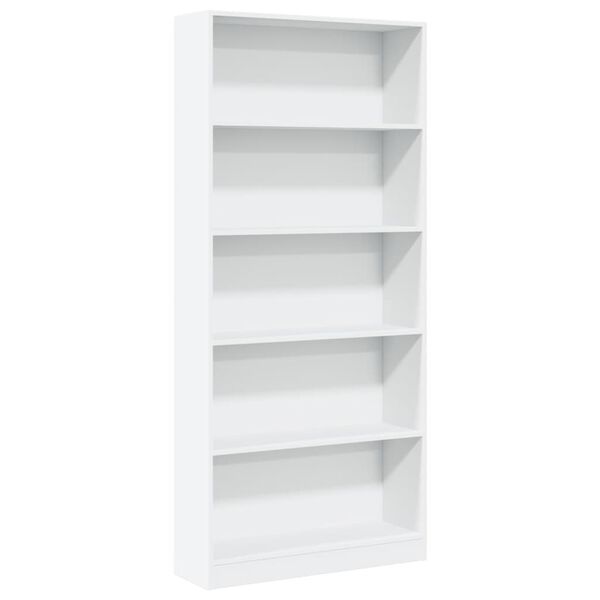 vidaXL Libreria Bianca 80x24x176 cm in Legno Multistrato
