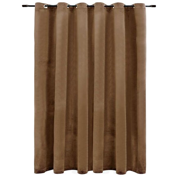 vidaXL Tenda Oscurante con Anelli in Metallo Velluto Beige 290x245 cm
