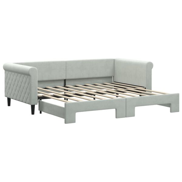 vidaXL Divano Letto con Letto Estraibile Grigio Chiaro 90x190 Velluto