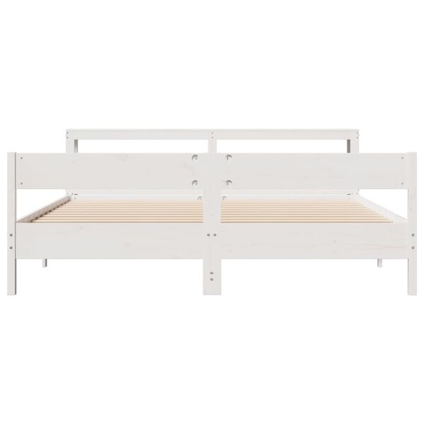 vidaXL Letto senza Materasso Bianco 180x200 cm Legno Massello di Pino