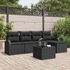 vidaXL Set Divano da Giardino 6 pcs Nero polyrattan