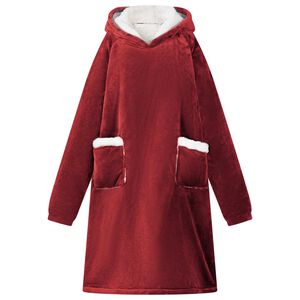 vidaXL Felpa coperta Rosso Bordeaux M Pile e Flanella