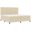 vidaXL Letto a molle con materasso Crema 200 x 200 cm Tessuto