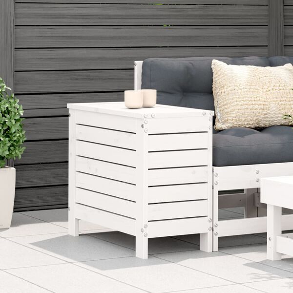 vidaXL Poggiapiedi da Giardino Bianco 62x31,5x52cm Legno Massello Pino